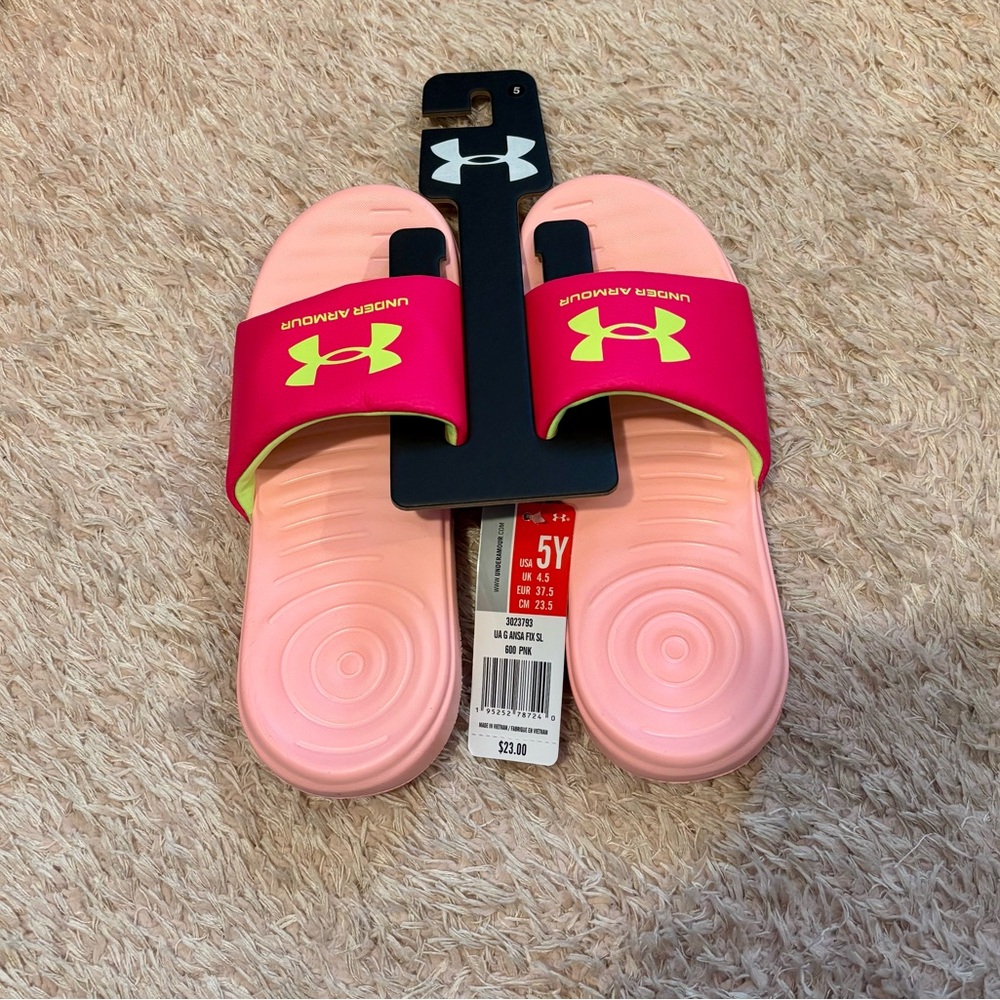 Under Armour Pink Slide Sandals